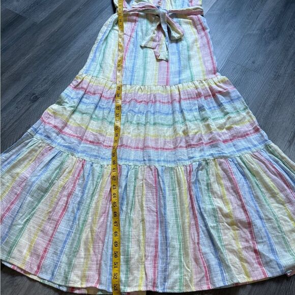 Urban Outfitters San Katy Slub Stripe Maxi Dress NEW Rainbow - Picture 10 of 12